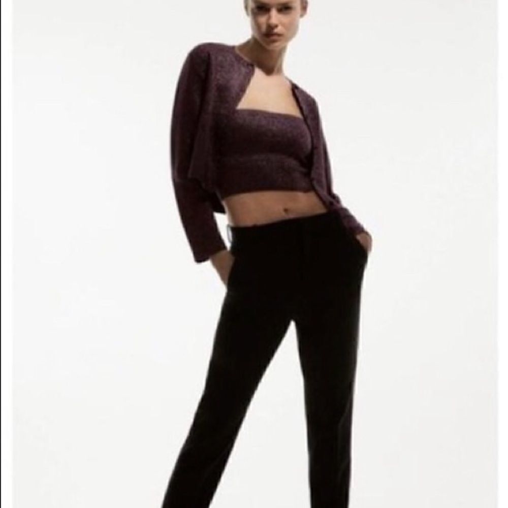 Zara Metallic Shimmer Cardigan Set - Picture 3 of 16